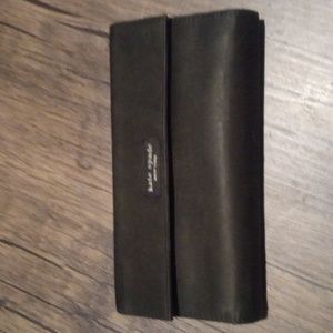 Kate Spade Black Vinyl Large Wallet Sleek 7"
